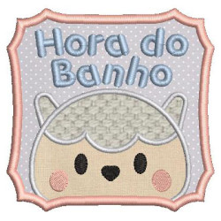 Embroidery Design Applied Bath Time Little Sheep 1