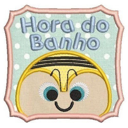 Embroidery Design Applied Bath Time Little Bee