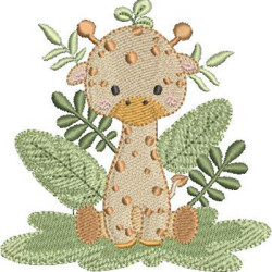 Embroidery Design 2 Baby Giraffes Safari Full And Rippled