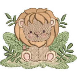 Embroidery Design 2 Baby Lions Safari Full And Rippled