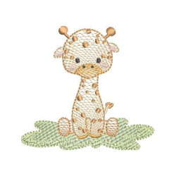 Matriz De Bordado Girafa Bebê Safari Rippled