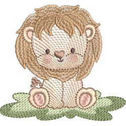 Embroidery Design Baby Lion Safari Rippled