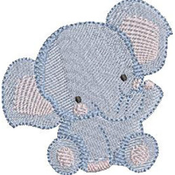 Embroidery Design Baby Elephant 1