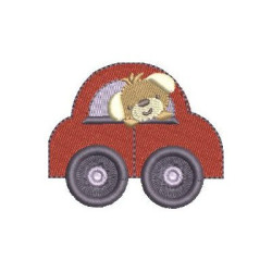 Embroidery Design Dog In The Fusca