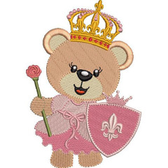 Embroidery Design Princess Bear..