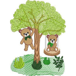 Embroidery Design Teddy Bears In The Tree