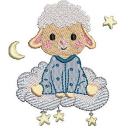 Embroidery Design Little Sheep In The Cloud