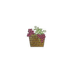 Embroidery Design Mini Basket Of Grapes