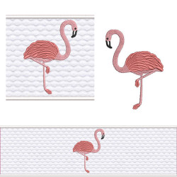 Matriz De Bordado Conjunto Para Lavabo Flamingo 2