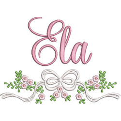 Embroidery 3 Design Ela Files With Bow And Flowers