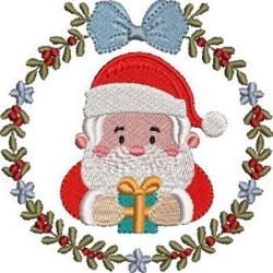 Embroidery Design Frame Santa Claus Cute 1