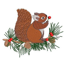 Embroidery Design Christmas Squirrel 1