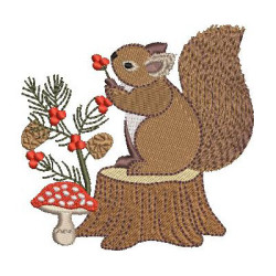 Embroidery Design Christmas Squirrel 1