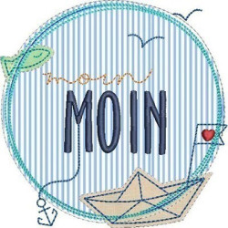 Embroidery Design Childrens Nautical Frame Applied 1