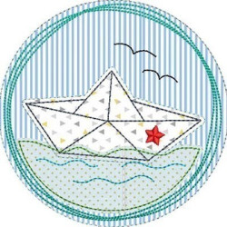 Embroidery Design Childrens Nautical Frame Applied 4