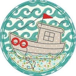Embroidery Design Childrens Nautical Frame Applied 6