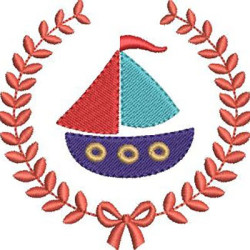 Embroidery Design Sailor Frame With Boat