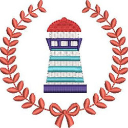 Embroidery Design Sailor Frame With Lighthouse