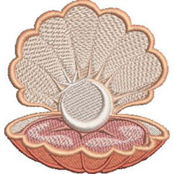 Embroidery Design Shells With Pearl 2