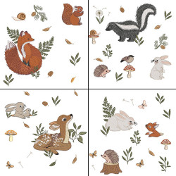 Embroidery Design 40x40 Pad Forest Animals Package
