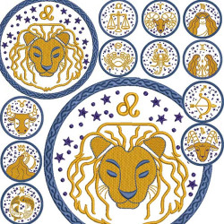 Embroidery Design Package 12 Signs Of The Zodiac 2