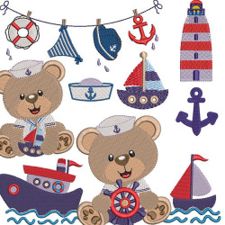 Embroidery Design Sea Bears Package 3