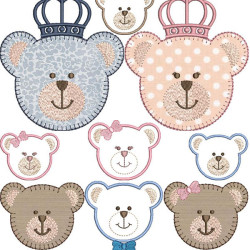 Embroidery Design Applied Bears Package