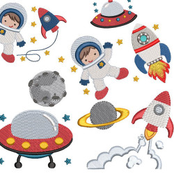 Embroidery Design Astronautic Boy Package