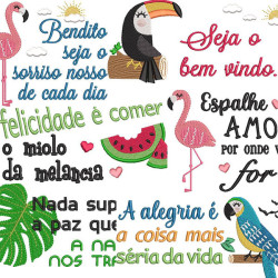 Embroidery Design Motivational Sentences Summer Brazil