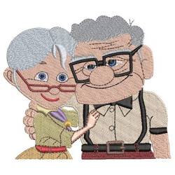 Embroidery Design Elderly Couple