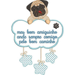 Diseño Para Bordado Oración Al Ángel De La Guarda Pug