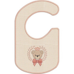 Embroidery Design Bib Bear In The Frame 2