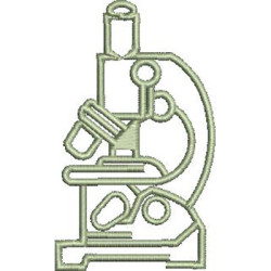 Embroidery Design Contoured Microscope Biomedicine Symbol
