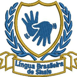 Matriz De Bordado Escudo Linguagem De Sinais