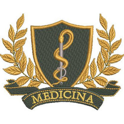 Matriz De Bordado Escudo Medicina 28