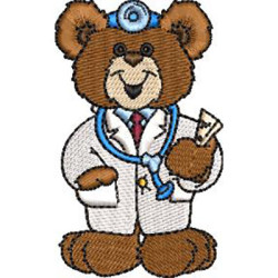 Matriz De Bordado Urso Médico Mascote