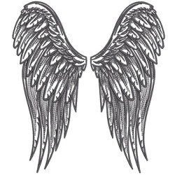 Embroidery Design Pair Of Angel Wings 1