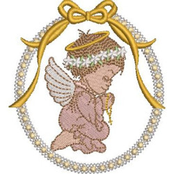 Embroidery Design Angel Praying In The Frame 2