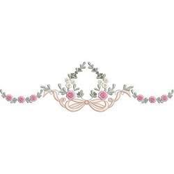 Embroidery Design Floral Frame With Tie 18