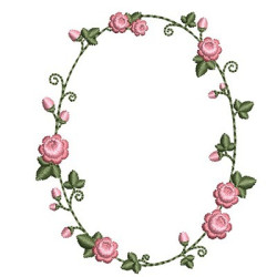 Embroidery Design Delicate Frame With Roses 3