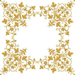 Embroidery Design Golden Delicate Frame