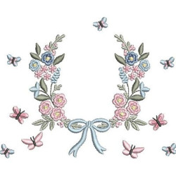 Diseño Para Bordado Marco Floral Con Mariposas 10