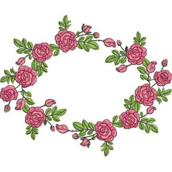 Matriz De Bordado Moldura De Rosas 20 Cm