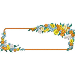 Matriz De Bordado Moldura Floral 26cm