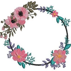 Matriz De Bordado Moldura Floral 12 Cm