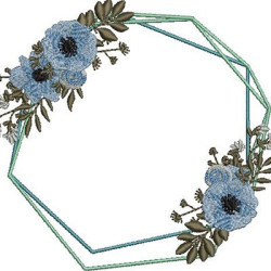 Matriz De Bordado Moldura Floral 13 Cm