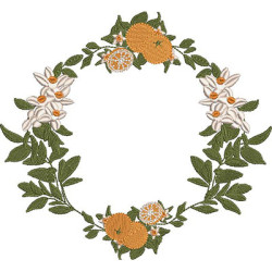 Embroidery Design Orange Tree Frame