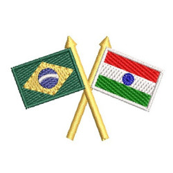 Matriz De Bordado Bandeira Brasil E índia