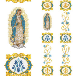 Matriz De Bordado Conjunto Para Galão Nossa Senhora De Guadalupe
