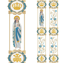 Matriz De Bordado Conjunto Para Galão Nossa Senhora De Lourdes
